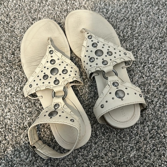 Vera Wang Ivory studded leather gladiator sandal size 7.5 - Picture 1 of 4